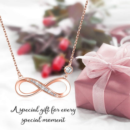 Infinity Necklaces 925 Sterling Silver Necklace Love Pendant White Gold Plated Women Necklace Gifts for for Women